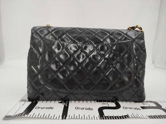 CHANEL Chain Shoulder Bag, Deca Matelasse 30, Single Flap, Lambskin, Black, GD Hardware, A04412, No. 4, Shoulder Bag