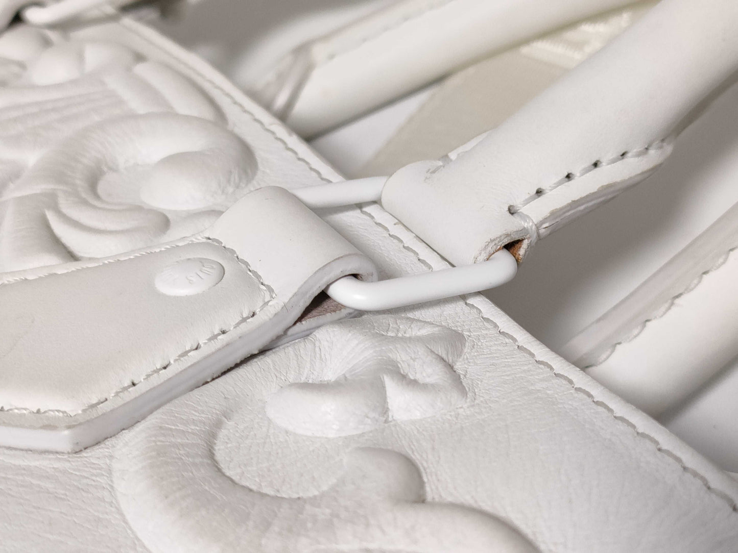 LOUIS VUITTON Louis Vuitton Handbag Tote Bag 2-Way Sac Plat Ornament Monogram White Name Tag Bag Handbag