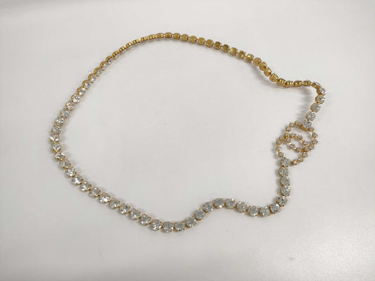 CHANEL Chain Belt 95P Rhinestone Coco Mark Box Belt