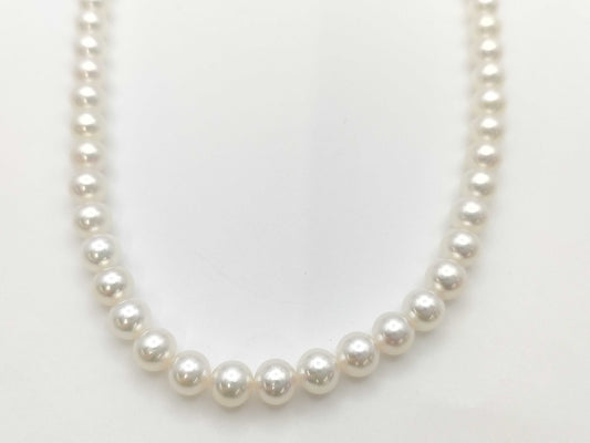 MIKIMOTO M Charm Pearl Necklace, Diameter 5.5mm-5.9mm, 18K Gold/Silver, 21.1g
