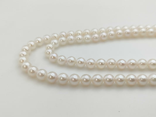 Long Pearl Necklace, Diameter 4.2-4.8mm, Metal, 67.9g