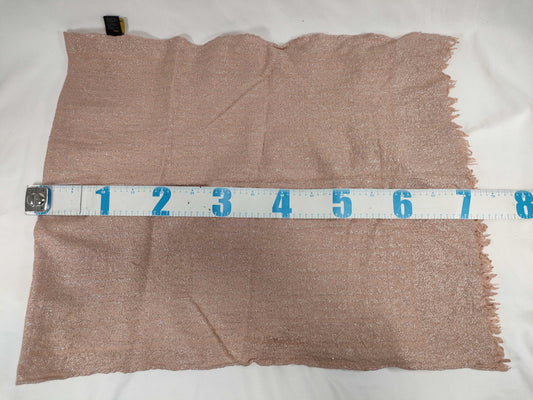 FENDI / Large Scarf / Zucca / FF Logo / Glitter / Wool x Silk / Pink Beige Scarf