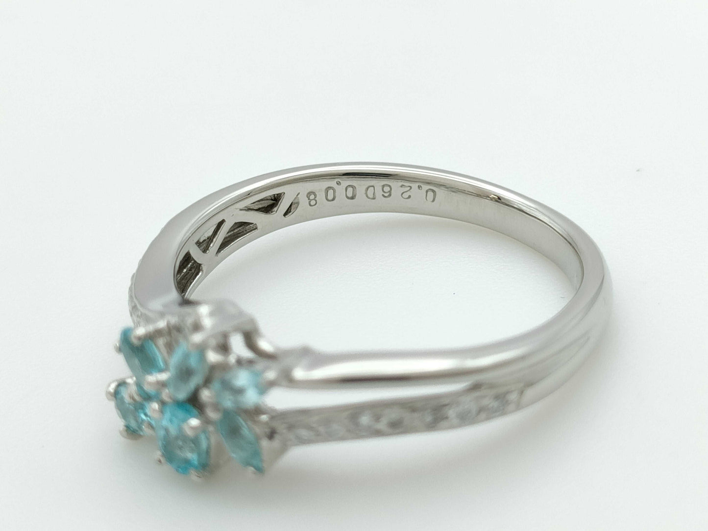 Paraiba tourmaline 0.26ct D0.08ct PT900 4.1g ring