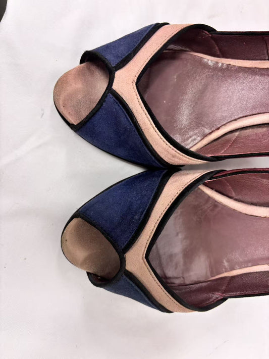 Miu Miu MIUMIU Open-Toe Mid-Heel Pumps