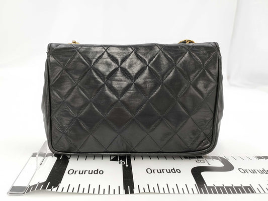 CHANEL Matelasse Chain Shoulder Bag with Seal, Black