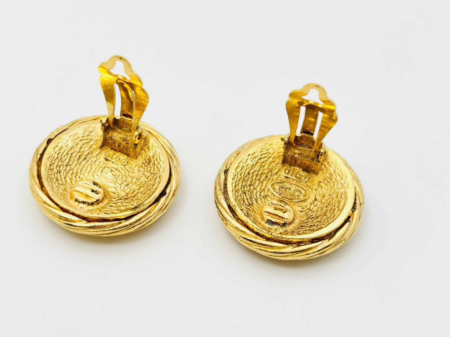 CHANEL Coco Mark Round Earrings 93P/2919 Gold Earrings