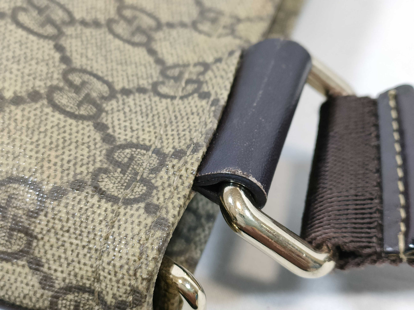 GUCCI GG Supreme Shoulder Bag 201446 205011 Brown x Beige Shoulder Bag