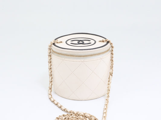 CHANEL Lambskin Matelasse Vanity Bag with Seal, Size 31, W10cm, Chain Shoulder Bag