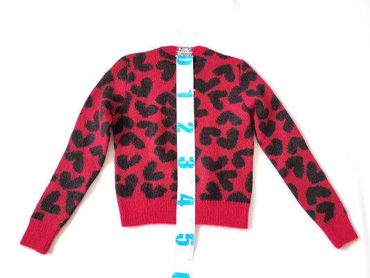 SAINT LAURENT Men's SAINT LAURENT PARIS Mohair Knit Top with Heart Print