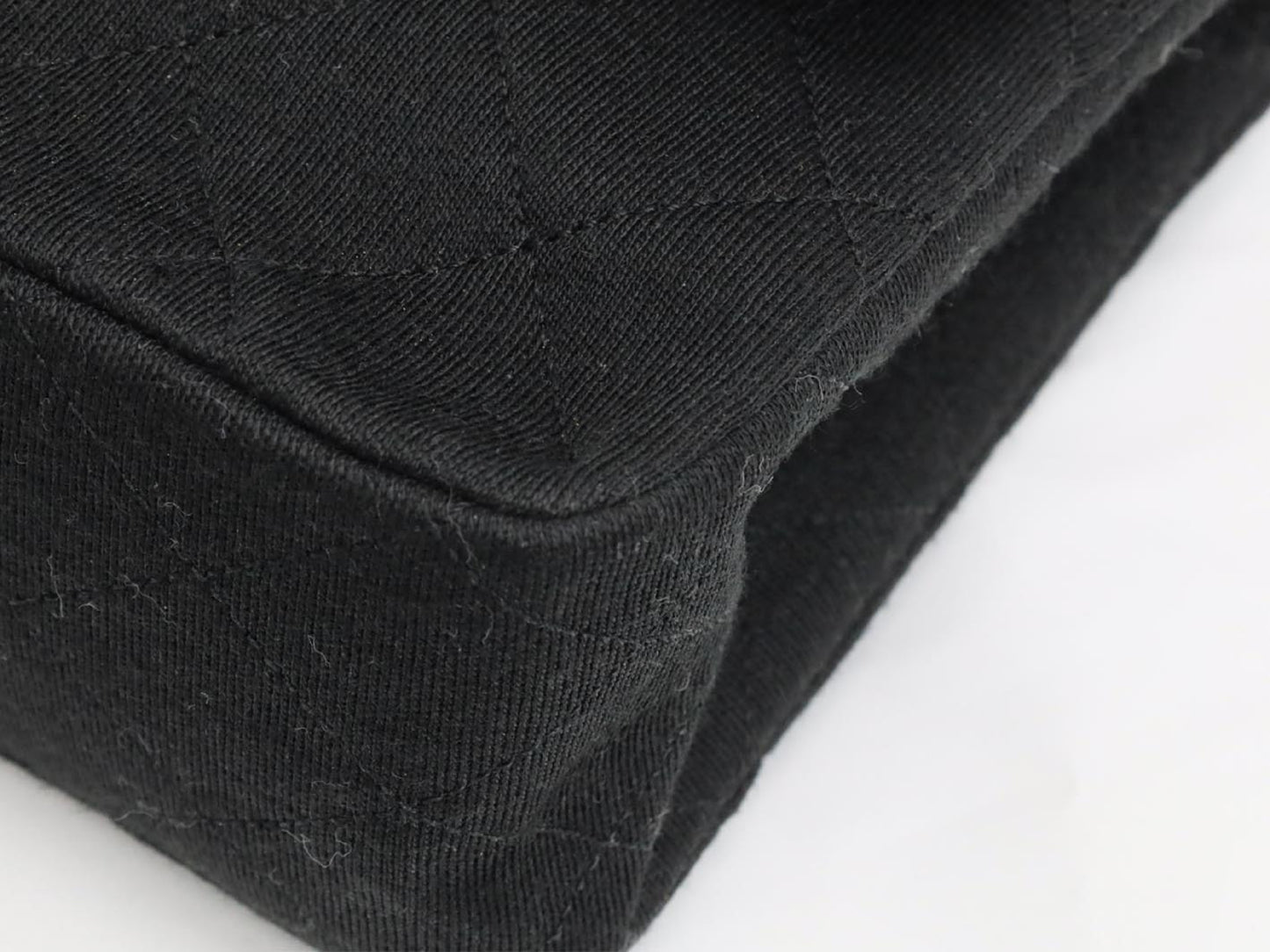 CHANEL Cotton Double Flap Shoulder Bag