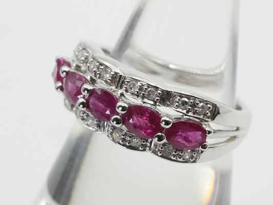 Ruby and Diamond 14K Gold Ring, 2.7g