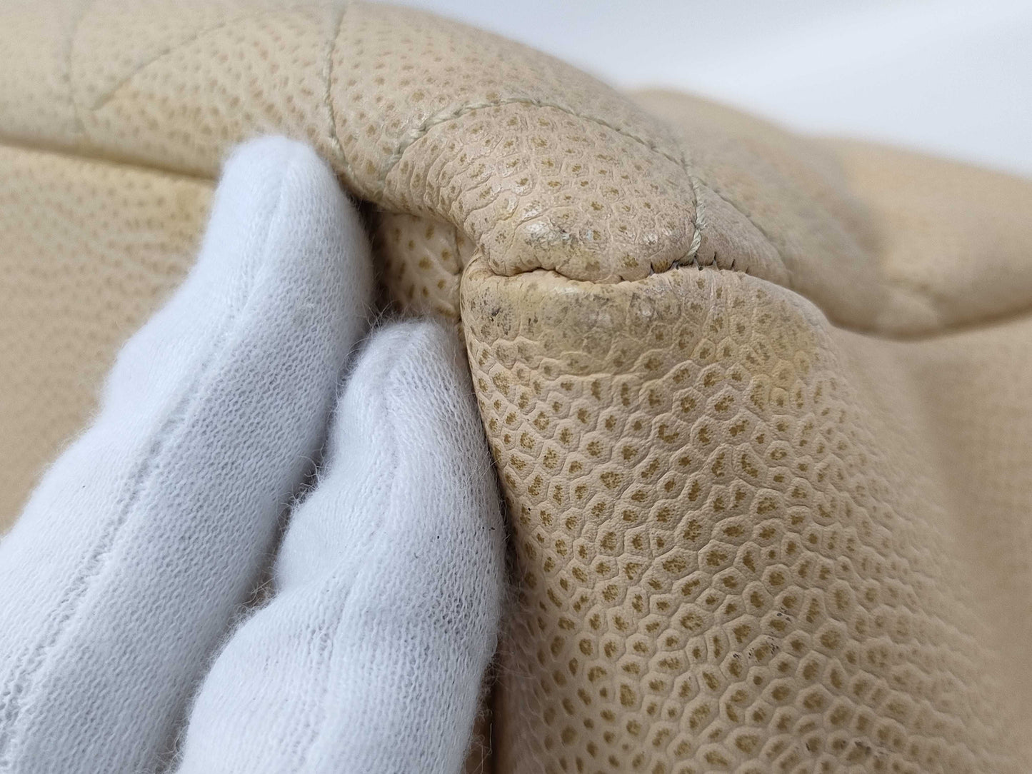 CHANEL Caviar Skin Chain Shoulder Bag with Large Coco Mark Tote Bag