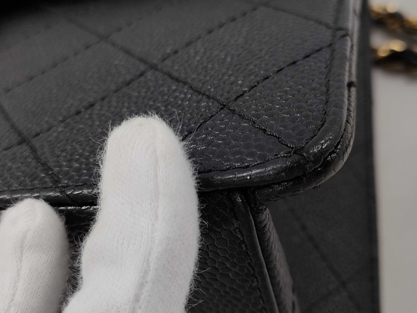 CHANEL Matelasse Caviar Leather Chain Shoulder Tote Bag