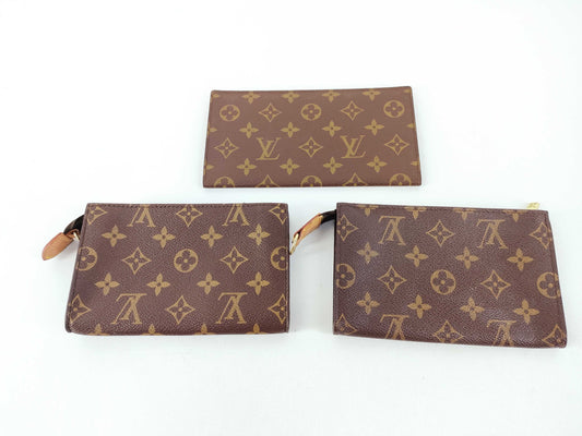 LOUIS VUITTON Monogram Pouch 3-Piece Set Pouch