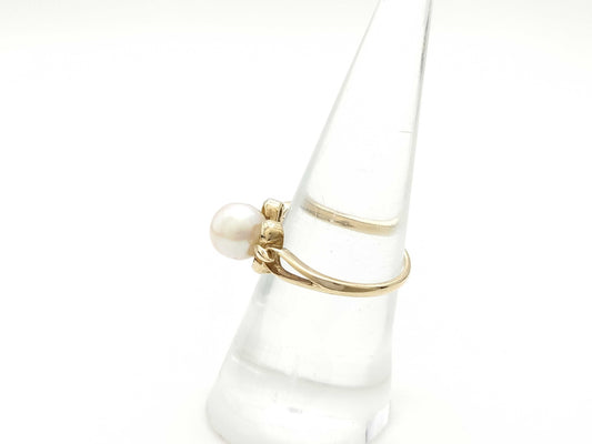 MIKIMOTO Pearl Ring, 7.3mm Diameter, 14K Gold, 2.8g
