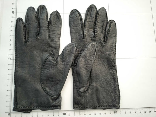 HERMES HERMES Leather Gloves Black Metal Fittings Other Accessories