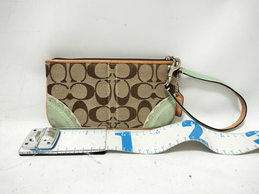 COACH Signature Wristlet Pouch with Fish and Coral Design