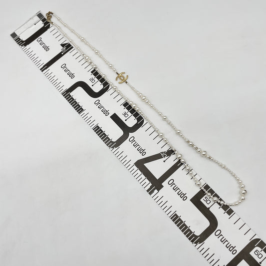 CHANEL CHANEL Coco Mark Faux Pearl Necklace A18P Necklace