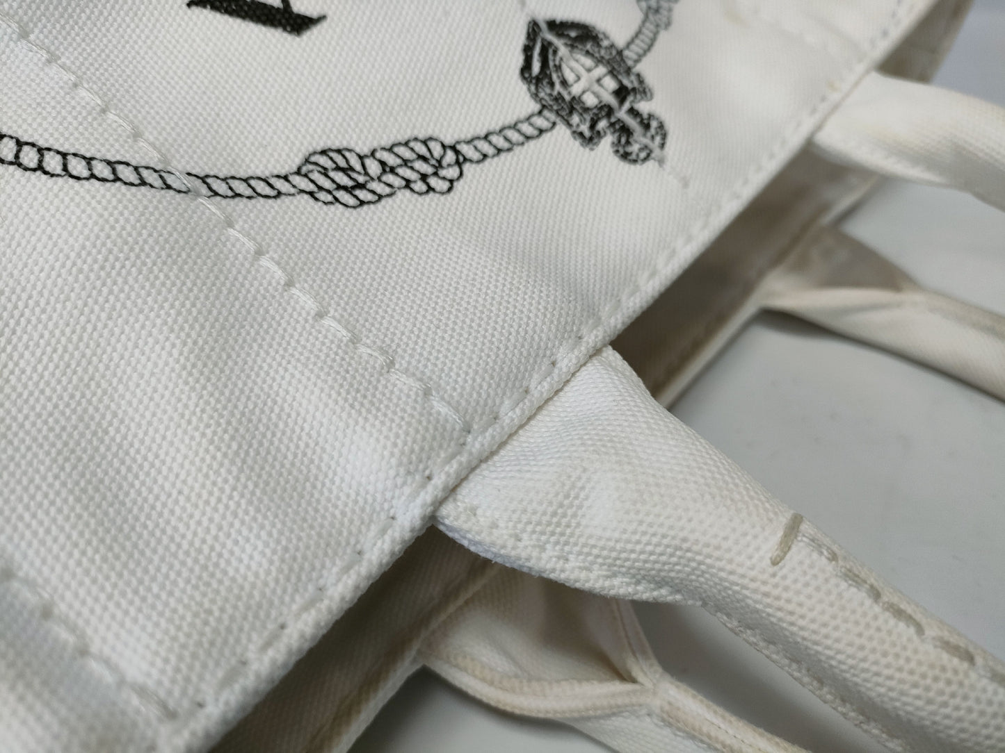 PRADA Canapa Canvas 2-Way Handbag White