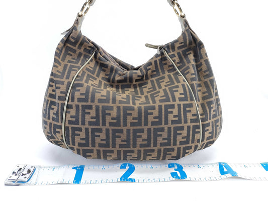 FENDI Zucca pattern shoulder bag with FENDI Zucca hardware