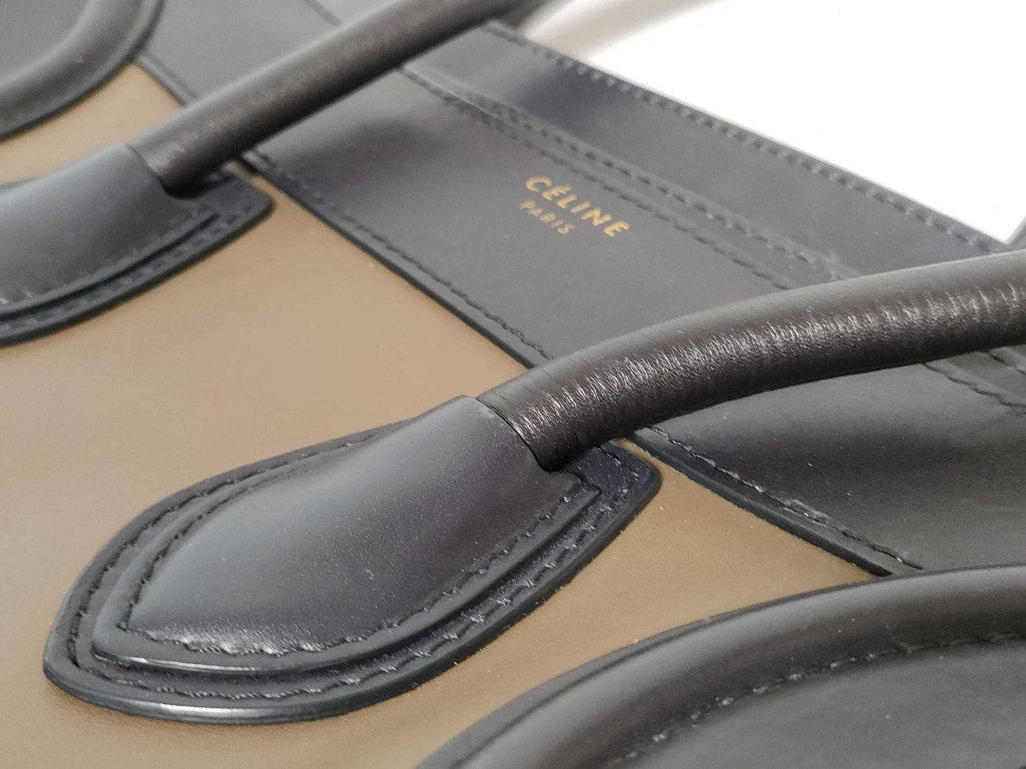 CELINE Luggage Handbag Micro Shopper Tricolor Handbag