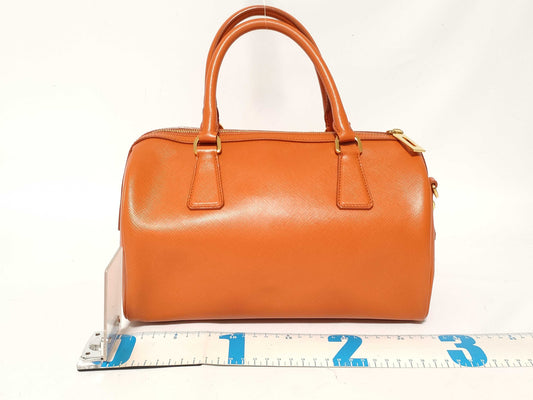 PRADA Saffiano Mini Boston Bag, Orange