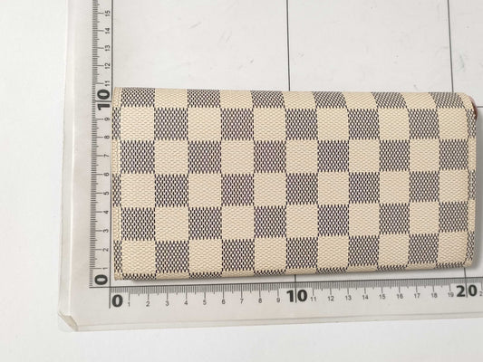 LOUIS VUITTON Damier Azur Portefeuille Emilie Damier Azur Rose Ballerine Wallet N41625