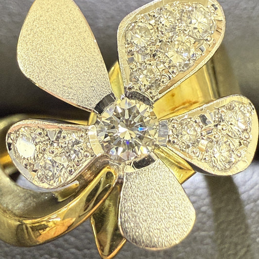 D0.18ct/0.30ct K18/PT900 14.3g Ring