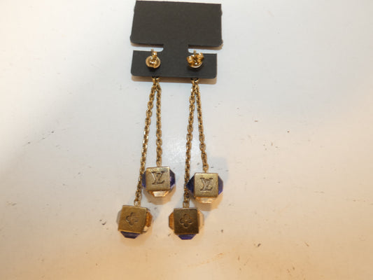 LOUIS VUITTON Cube Logo Earrings
