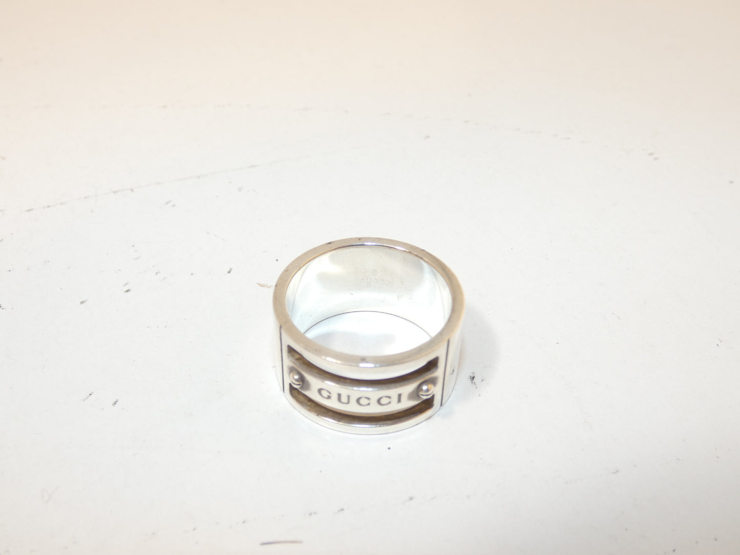GUCCI logo silver ring