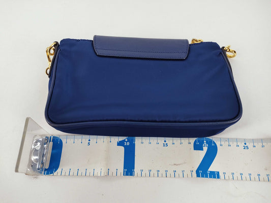 PRADA Nylon Prada Nylon Chain Shoulder Bag 1BH085 Blue