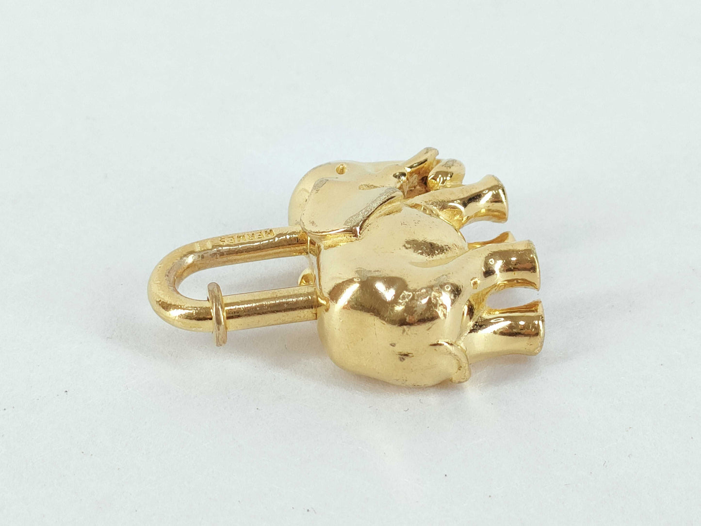 HERMES Cadena Bag Charm Elephant Gold Charm