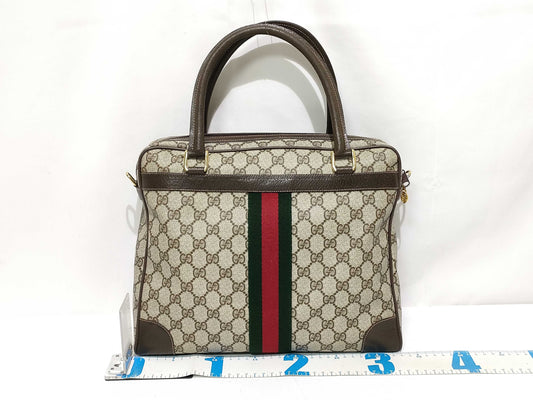 GUCCI Old Gucci GG Pattern Handbag with Shoulder Strap