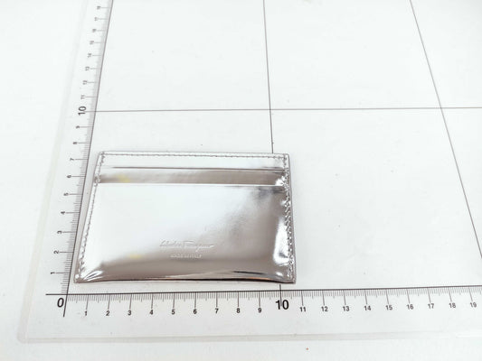 Salvatore Ferragamo Gancini Pass Case, Silver, Card Case, Pass Case, Business Card Holder
