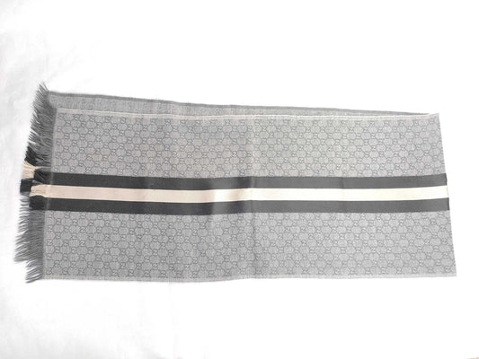 GUCCI GG logo scarf, gray
