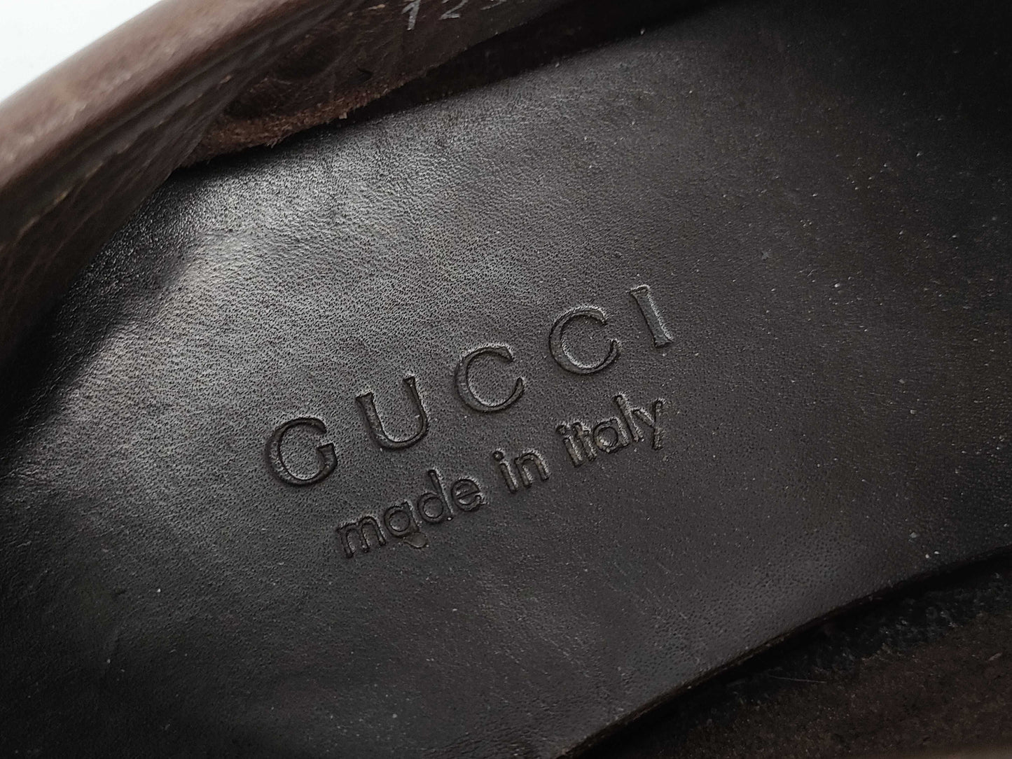 Gucci Leather Driving Loafers, Dark Brown, Size 7