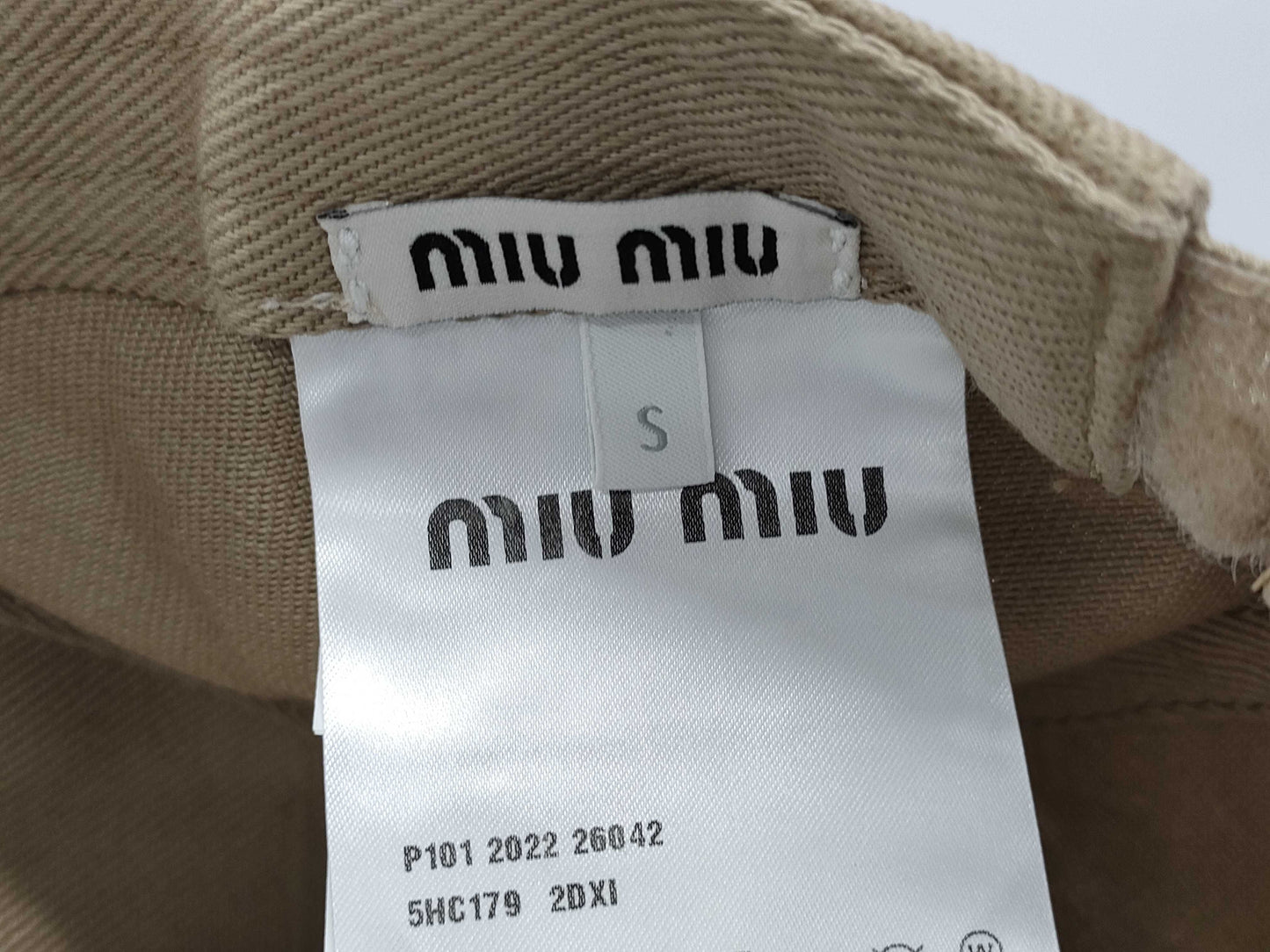 Miu Miu Cap, Cotton, Beige, Size S, Other Apparel