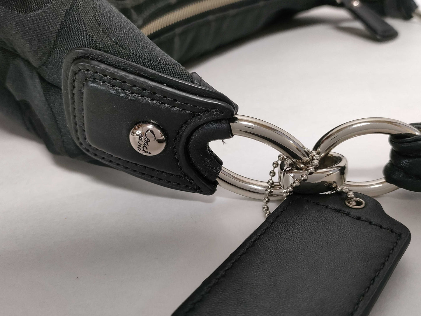 COACH Signature 16805 Signature Semi-Shoulder Bag Canvas/Leather Black Shoulder Bag