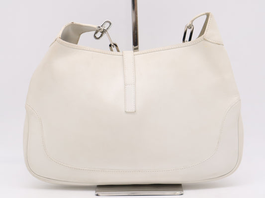 GUCCI 001-4015 Leather Chain Shoulder Bag White Shoulder Bag