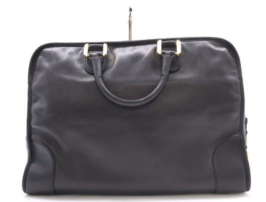 LOEWE Leather Anagram Handbag Boston Bag Black Boston Bag
