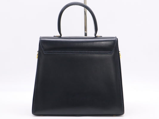 Salvatore Ferragamo Gancini Calfskin Handbag in Black with Shoulder Strap