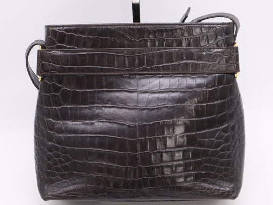 Salvatore Ferragamo Vara Leather Shoulder Bag in Black