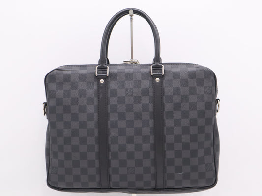 LOUIS VUITTON Damier Graphite N41478 Graphite Porte-Document Voyage PDV PM Business Bag