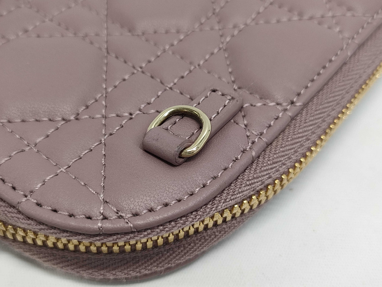 Dior Lady Dior Phone Holder Cannage Pink Lambskin Shoulder Bag with Strap and Chain Strap