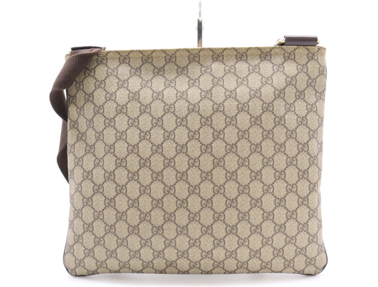 GUCCI GG Supreme 201446 GG Supreme Shoulder Bag Beige Brown Shoulder Bag