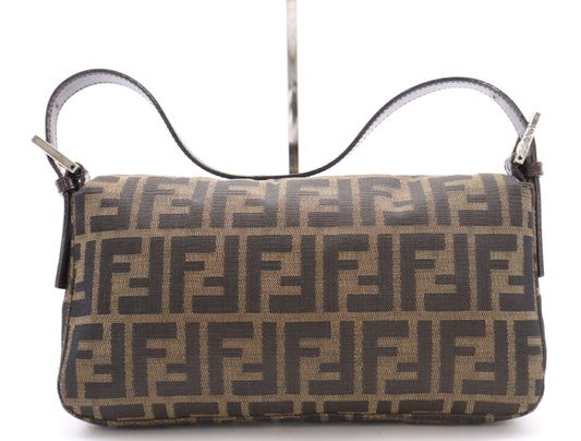 FENDI Zucca pattern canvas and leather Zucca Mamma handbag, brown