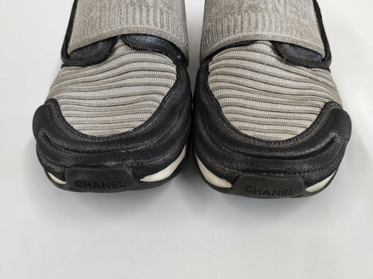 CHANEL Size 36 Sock Sneakers Made in Italy Women's Gray CHANEL Sneakers