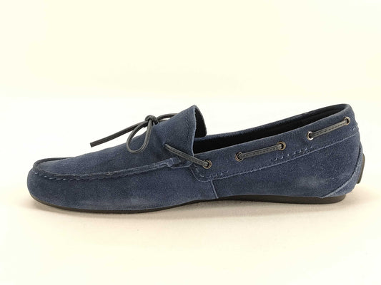 COACH Q3134 Men's Suede Boat Shoes, Size 27cm, Blue, with Storage Box. Brand Name: COACH Loafers.