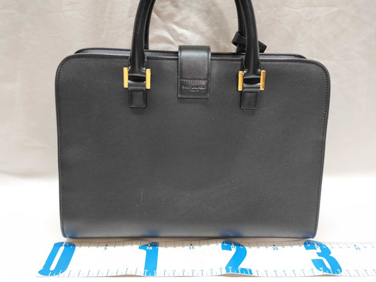 SAINT LAURENT Cabas 2-way Shoulder Bag 357395 Black with Gold Hardware Leather Shoulder Bag