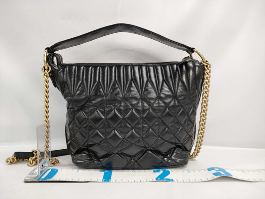 CHANEL CHANEL Hobo Chain Shoulder Bag Black with Gold Hardware and Leather 28199162 Shoulder Bag